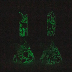 10" Glow in the dark Glass Bong With Flower Design [BH1061/062]