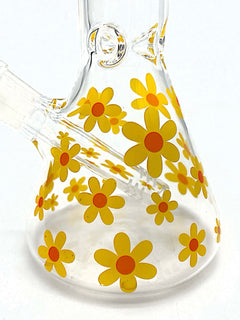 10" Flower Design Glass Bong