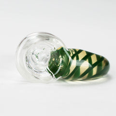 Shine Glassworks | 14mm 3 Hole Clear Bowl with Horn - Made in Canada