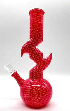 9.5" Zig-zag Designed Bong - Assorted Color [PIP651]