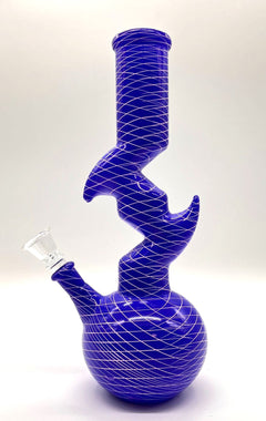 9.5" Zig-zag Designed Bong - Assorted Color [PIP651]