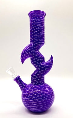 9.5" Zig-zag Designed Bong - Assorted Color [PIP651]