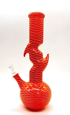 9.5" Zig-zag Designed Bong - Assorted Color [PIP651]