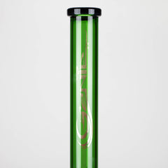 Genie | 18" 7 mm color-tube and clear-bottom beaker water bong [GE3110]