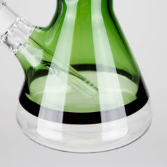 Genie | 18" 7 mm color-tube and clear-bottom beaker water bong [GE3110]