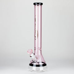 Genie | 18" 7 mm color-tube and clear-bottom beaker water bong [GE3110]