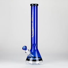 Genie | 18" 7 mm color-tube and clear-bottom beaker water bong [GE3110]