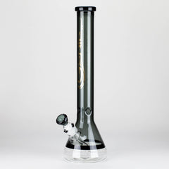 Genie | 18" 7 mm color-tube and clear-bottom beaker water bong [GE3110]