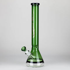 Genie | 18" 7 mm color-tube and clear-bottom beaker water bong [GE3110]
