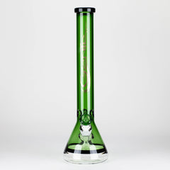Genie | 18" 7 mm color-tube and clear-bottom beaker water bong [GE3110]