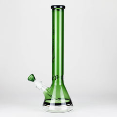 Genie | 18" 7 mm color-tube and clear-bottom beaker water bong [GE3110]